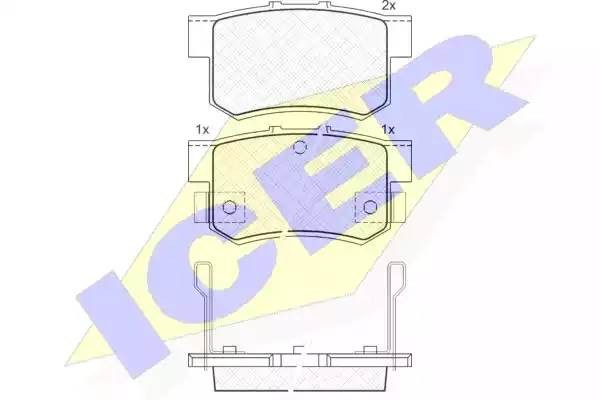 180798 колодки дисковые задние !\ Honda Accord 1.8-2.3/2.0TD 90-99, Rover 600 1. 180798 ICER