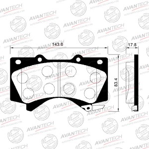 Колодки тормозные дисковые Avantech передние (противоскрипная пластина в компл.) AV124 AVANTECH