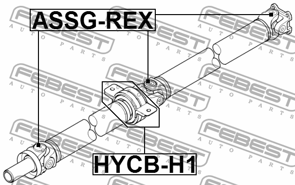 Подшипник подвесной SSANGYONG Rexton (02-) вала карданного FEBEST HYCB-H1 FEBEST