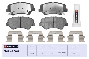 Торм. колодки дисковые передн. Hyundai Elantra V 10- Kia Cee'd II 12-  Cerato II M2625708 MARSHALL