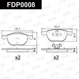 Тормозные колодки дисковые смесь CERAMIC FDP0008 FDP0008 FAP
