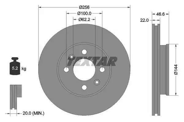 92164703 диск тормозной передний!\ Hyundai Accent, KiaRio 1.4/1.6/1.5CRDi 05> 92164703 TEXTAR