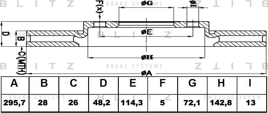 Диск тормозной передний вентилируемый MAZDA CX-7 06- BS0330 BS0330 BLITZ