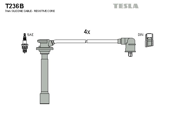 к-кт проводов!\ KIA Rio/Shuma 1.5 16V 00-05 T236B TESLA