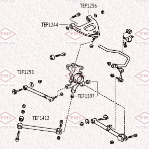 сайлентблок задн. верхнего рычага!\ TOYOTA Mark II/Chaser/Cresta 96> TEF1244 TATSUMI