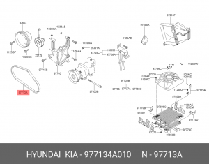 Ремень приводной клиновой 13х945 HYUNDAI Porter кондиционера OE 97713-4A010 HYUNDAI KIA