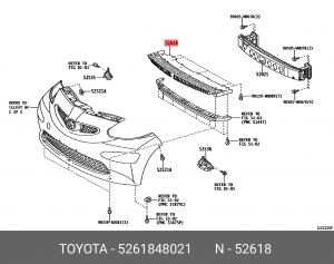амортизатор бампера! переднего\ Lexus RX450H 52618-48021 TOYOTA