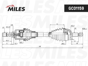 Привод в сборе передний левый RENAULT DUSTER 4x4 (GKN 305931) GC01159 GC01159 MILES