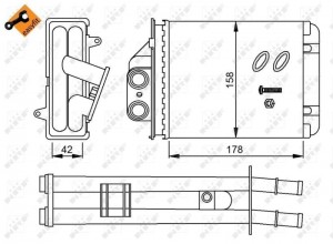 Радиатор отопителя / Теплообменник печки NRF 53641 NRF