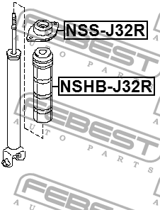 Пыльник амортизатора задний NISSAN TEANA J32 09-13 NSHB-J32R NSHBJ32R FEBEST