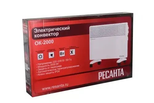 Конвектор 2.00кВт (20кв.м) напольный белый РЕСАНТА 6744 RESANTA