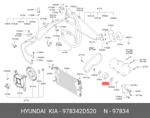 Ролик натяжной HYUNDAI Tucson (06-) (2.0) ремня кондиционера OE 978342D520 HYUNDAI KIA