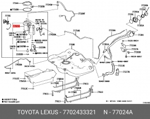 Датчик уровня топлива TOYOTA 7702433321 77024-33321 TOYOTA