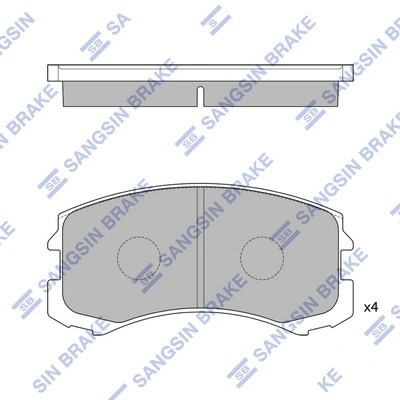 Колодки тормозные дисковые Mitsubishi Lancer 1.3/1.6/2.0 02 SP1255 SP1255 SANGSIN