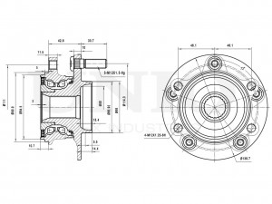Ступица передняя (с ABS) HUB-20207 UNIO