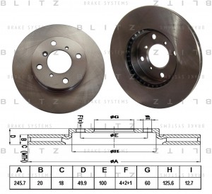 Диск тормозной передний вентилируемый SUZUKI Baleno/Liana 95- BS0147 BS0147 BLITZ