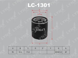 фильтр масляный!\ Citroen 81>, Lada Niva 1.9D/TD 93> LC-1301 LYNXAUTO