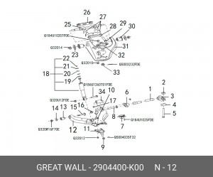 РЫЧАГ НИЖНИЙ ПЕР ПОДВ.ПРАВЫЙ В СБОРЕ  GW HOVER  2904400K00 2904400K00 GREAT WALL
