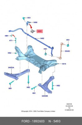 Втулка стабилизатора 1892603 1 892 603 FORD