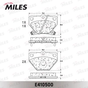 Колодки тормозные задние (без датчика) (Смесь Low-Metallic) TOYOTA CELICA 99-/CO E410500 MILES