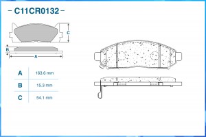 Колодки тормозные дисковые передние (Low Metallic) C11CR0132 CWORKS
