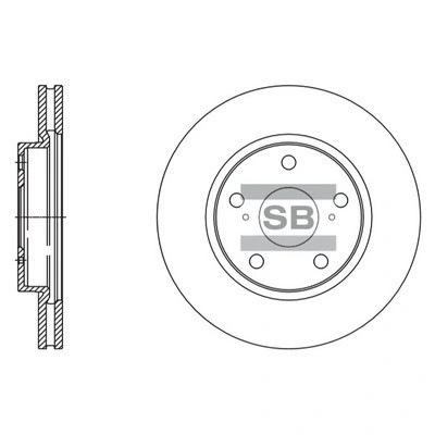 Диск тормозной TOYOTA Rav 4 (06-) передний (1шт.) SANGSIN SD4093 SANGSIN