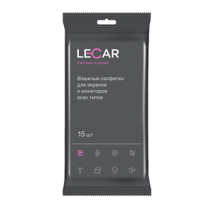Салфетки влажные для мониторов (15 шт) LECAR000065112 LECAR