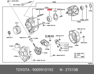 Подшипник генератора передний TOYOTA 9009910192 90099-10192 TOYOTA