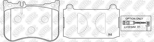 Колодки тормозные MERCEDES S (W222) (13-) передние (4шт.) NIBK PN31013 NIBK