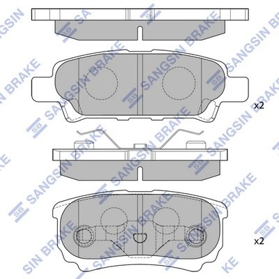 Колодки тормозные MITSUBISHI LANCER IX 03OUTLANDER 0308 задние SP2111 SP2111 SANGSIN