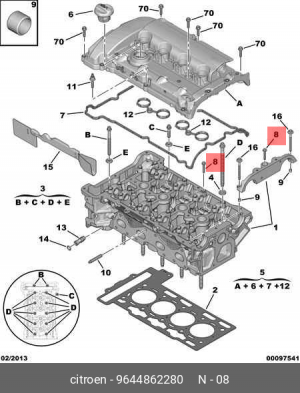 болт! M6x100\ Peugeot 2008 13> 96448622 80 CITROEN PEUGEOT