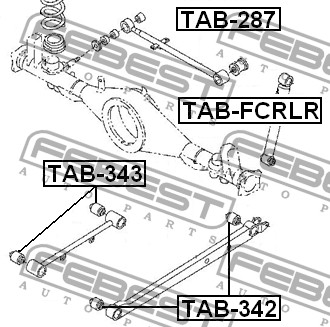Сайлентблок задн подвески DAIHATSU TERIOS J200/J210/J211 2006-2013 TAB-343 TAB-343 FEBEST