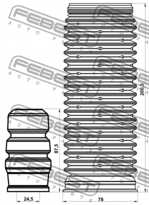 Пыльник передн амортизатора с отбойником комплект SKODA OCTAVIA 2004-2013 SKSHB- SKSHB-OCTIIF-KIT FEBEST