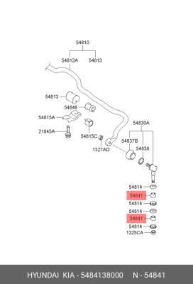 Втулка стабилизатора HYUNDAI Accent (99-),Sonata 5 заднего OE 5484138000 HYUNDAI KIA