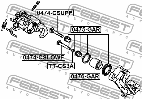 Ремкомплект задн суппорта MITSUBISHI ASX GA# 2010- 0475-GAR 0475-GAR FEBEST