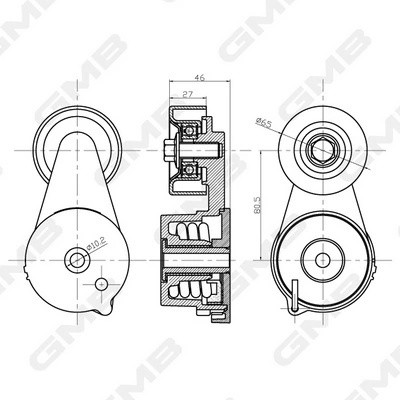 Натяжитель приводного ремня HYUNDAI Santa Fe (09-),ix35 (09-) KIA Sorento (09-)  GAT10040 GMB