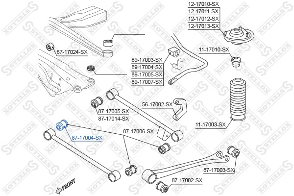 сайлентблок зад. рычага пер. внутр.!\ Subaru Impreza/Forester 98-02 87-17004-SX STELLOX