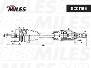 Привод левый в сборе Lada Vesta (КПП Renault JH3) GC01196 GC01196 MILES