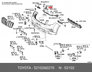 Клык бампера 5210260270 Toyota 52102-60270 TOYOTA