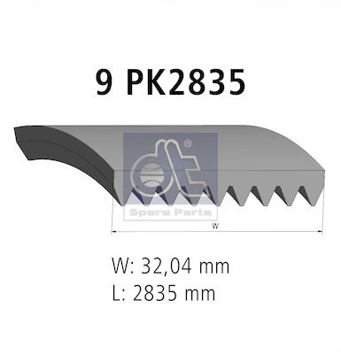 Ремень поликлиновой 9PK2835 4.80389 DIESEL TECHNIC