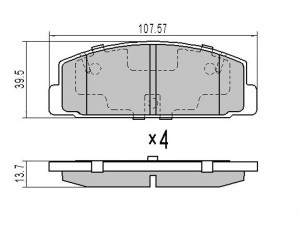 Колодки тормозные зад MAZDA PREMACY GP 99-05FAMILIA BJ 98-03 MAZDA 6ATENZA GGGY  STGJYB2643ZA SAT