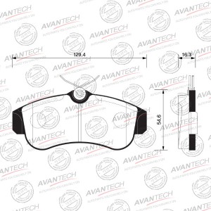 Колодки тормозные дисковые Avantech передние (противоскрипная пластина в компл.) AV725 AVANTECH