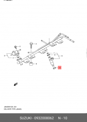 Кольцо уплотнительное SUZUKI Liana форсунки топливной нижнее OE 09320-08062 SUZUKI