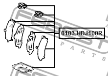 Комплект монтажный для дисковых колодок TOYOTA LAND CRUISER 100 1998-2007 0103-H 0103-HDJ100R FEBEST