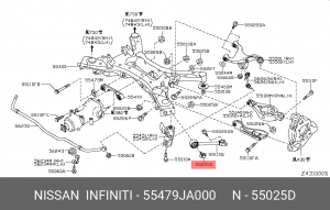 болт рычага зад.!\ Nissan Teana, Murano, Pathfinder 04> 55479-JA000 NISSAN
