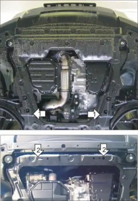 51401 (1/0/0) Защита стальная 1,5 мм Д,КПП Nissan X-Trail, Qashqai c 2015 г. Шта 51401 MOTODOR