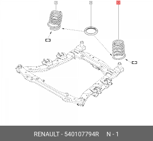 пружина передняя!\ Renault Duster 1.2TCe 13> 540107794R RENAULT