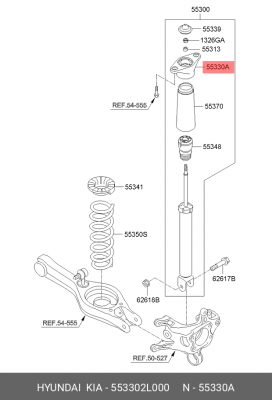 Опора амортизатора KIA Ceed (12-) заднего левая/правая OE 553302L000 HYUNDAI KIA