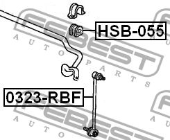 Тяга стабилизатора передняя HONDA ODYSSEY II/IVI (LHD) 2005-, 2011- 0323-RBF 0323-RBF FEBEST