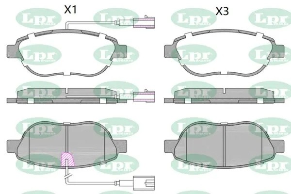 Комплект тормозных колодок 05P764 05P764 LPR